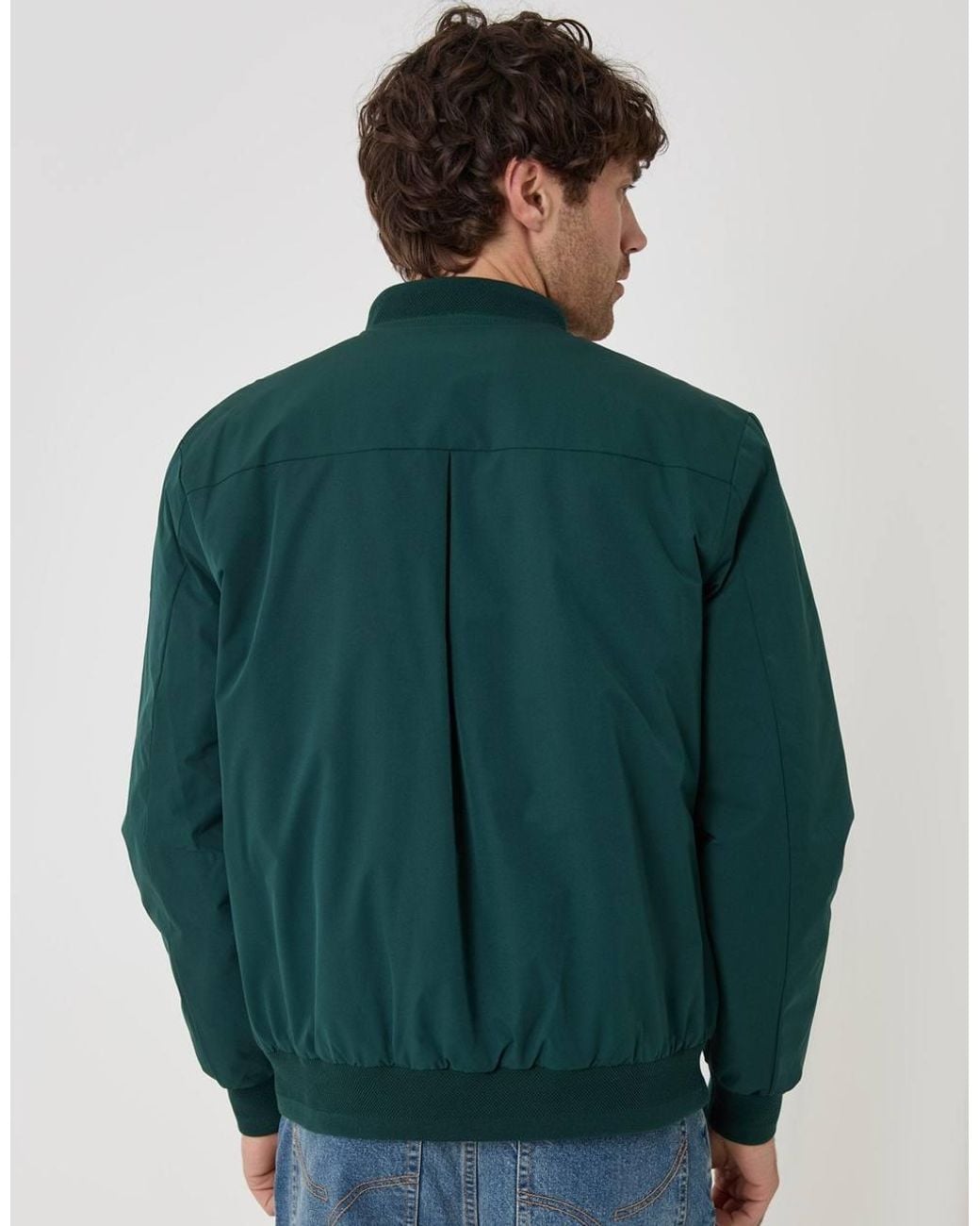 Threadbare Green Showerproof Padded Bomber Jacket for men