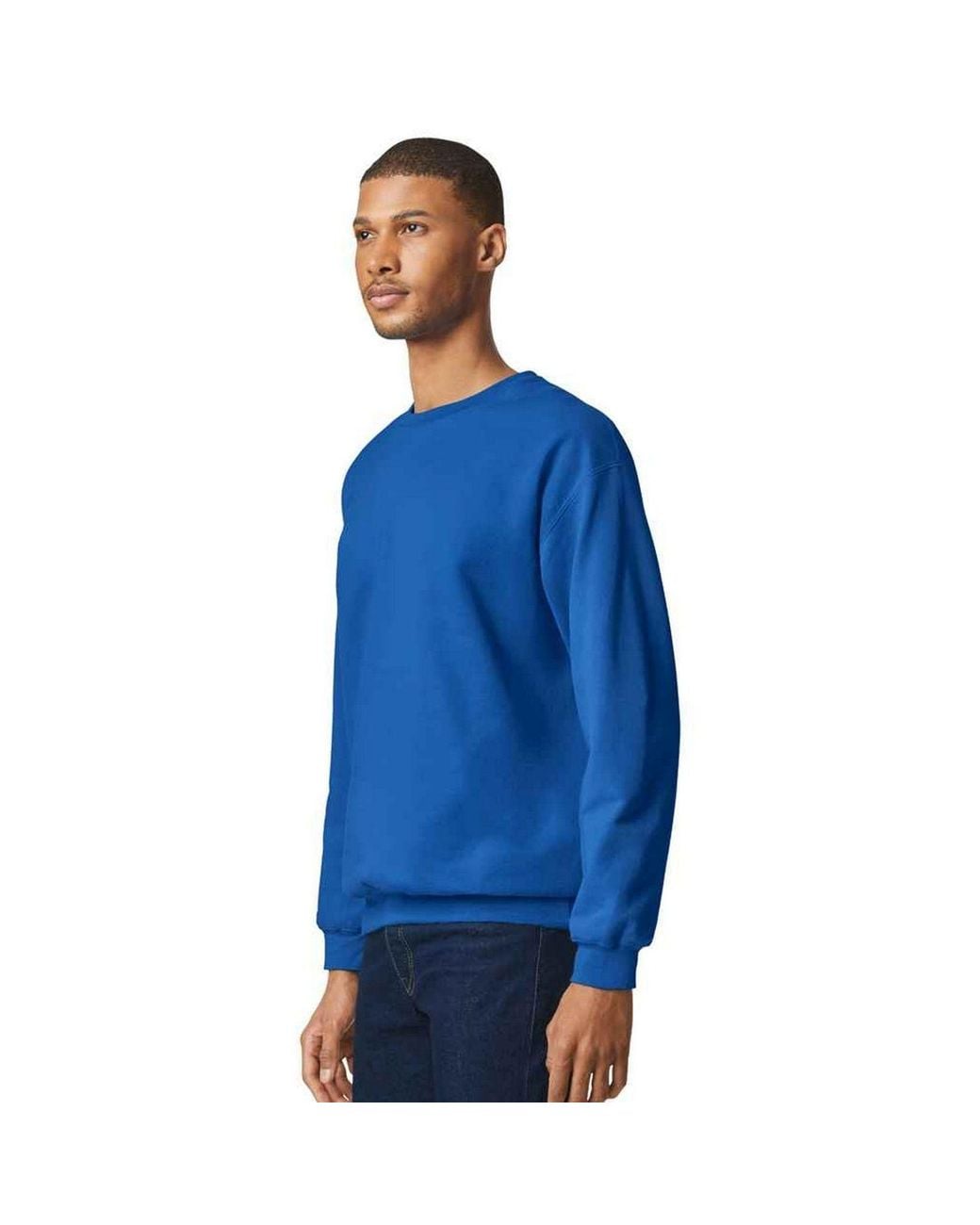 Gildan Blue Softstyle Fleece Midweight Sweatshirt for men