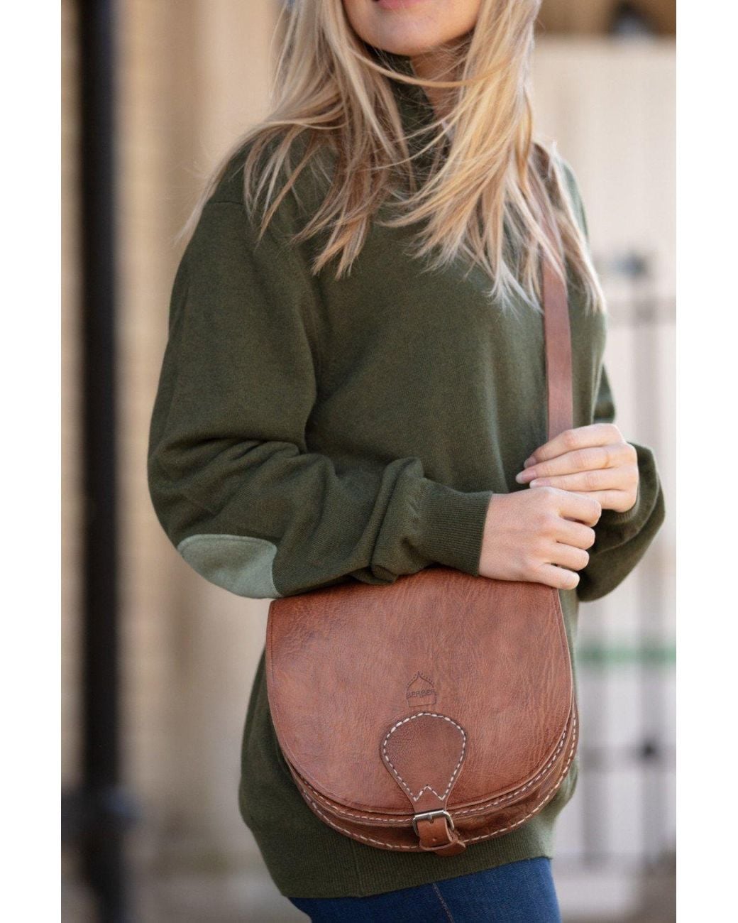 Berber Leather Brown 'The Temara' Large Leather Saddle Bag
