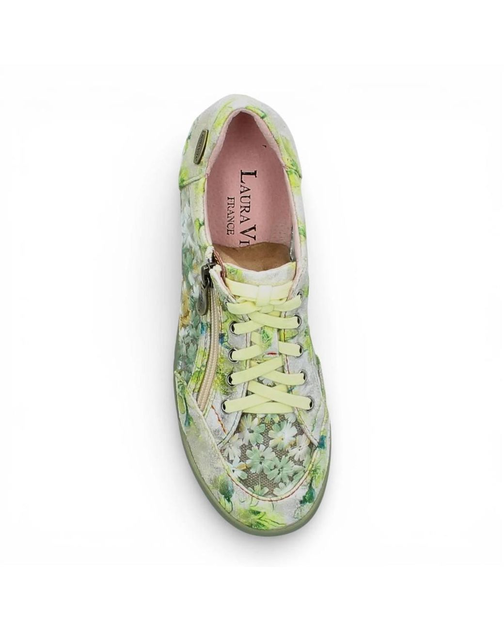TruClothing Green Tivanao 05 Floral Leather Trainers Sneaker Shoes