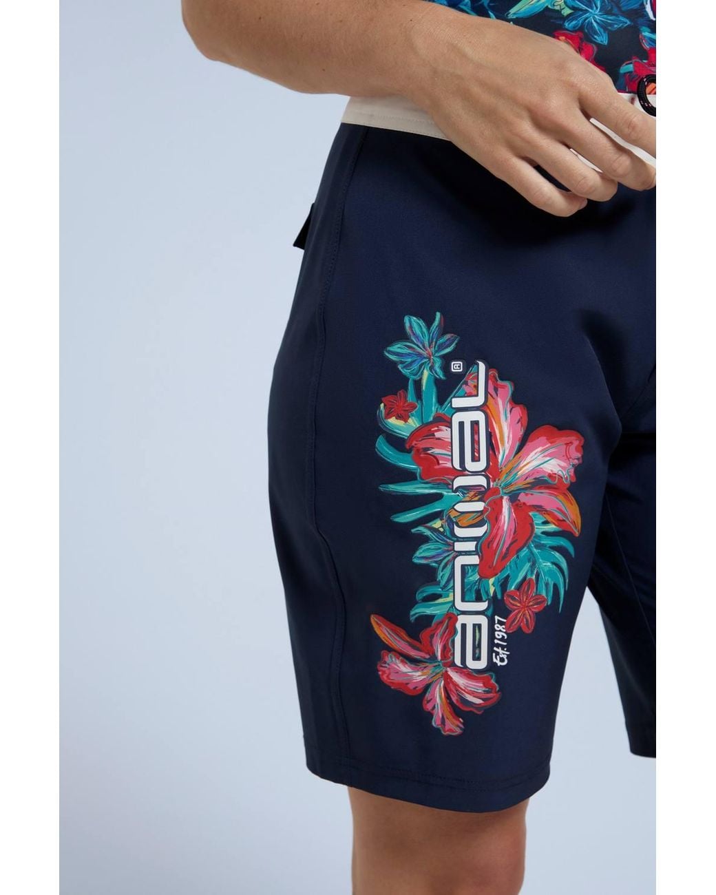 Animal Blue 'Nora' Quick Dry Adjustable Tie Waist Repreve Our Ocean Board Shorts