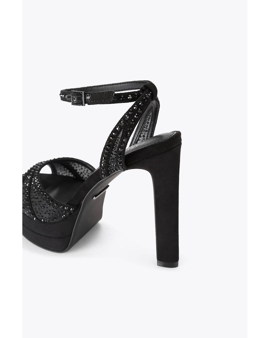 Carvela Kurt Geiger Black 'Irina Jewel Platform' Fabric Heels