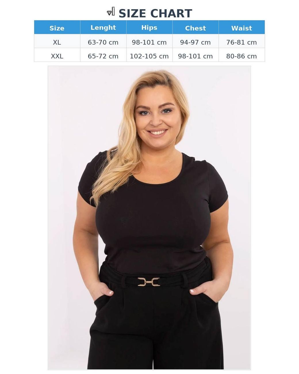 Love Lace Black Plus Size Cotton Elastane Casual T-Shirt