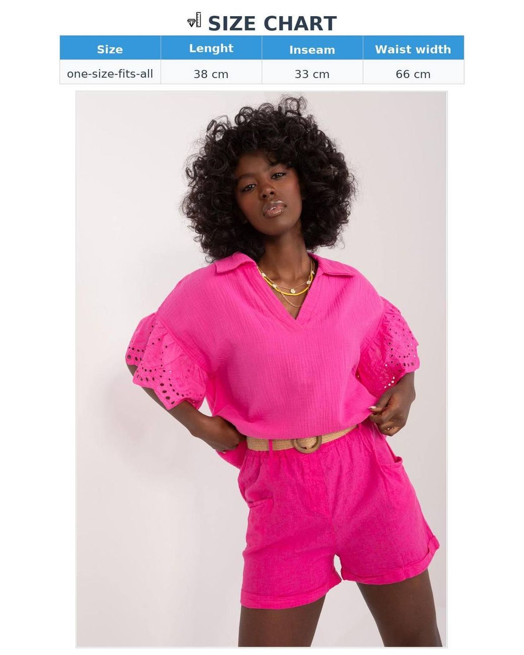 Love Lace Pink Linen Cotton High Rise Buckled Shorts