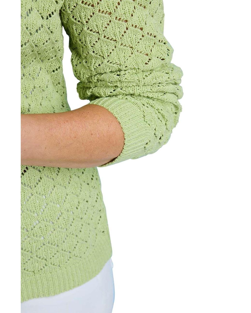 Chums Green Cardigan Pointelle Knit