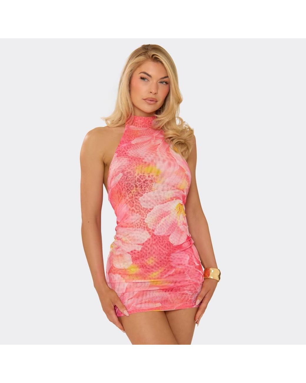 EGO Pink Sleeveless Open Back Mini Dress