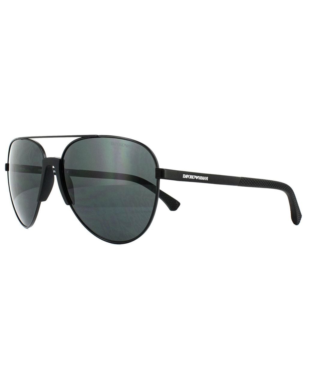 Emporio Armani Gray Aviator Matt Sunglasses for men