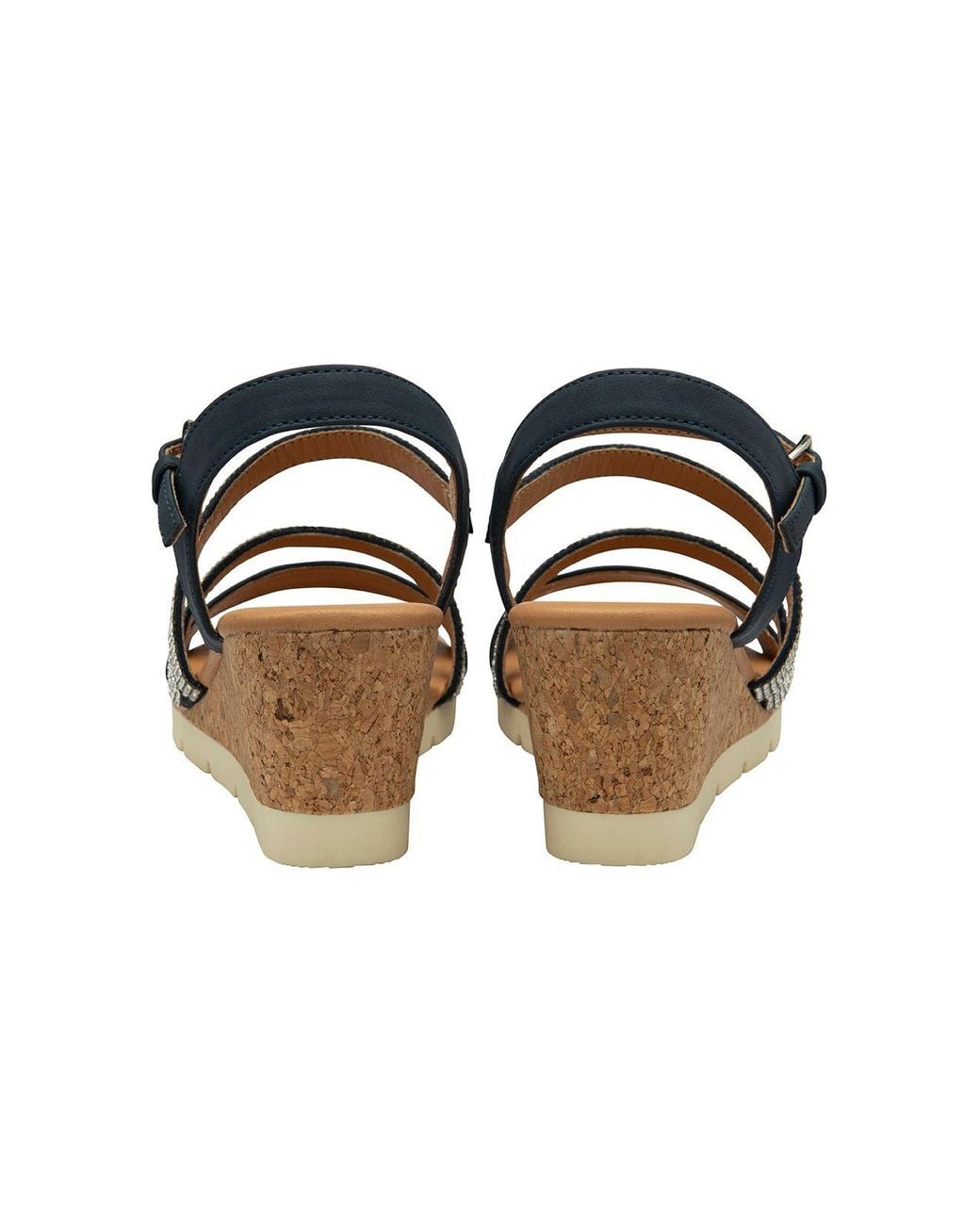 Lotus Blue 'Goldie' Open-Toe Wedge Sandals