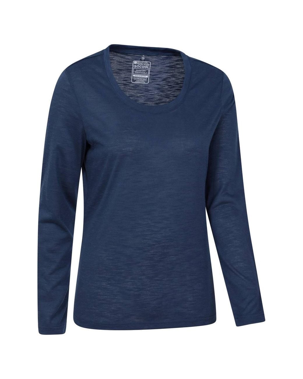 Mountain Warehouse Blue 'Agra' Quick Drying Casual Everyday Wear Long Sleeve Slub Tee