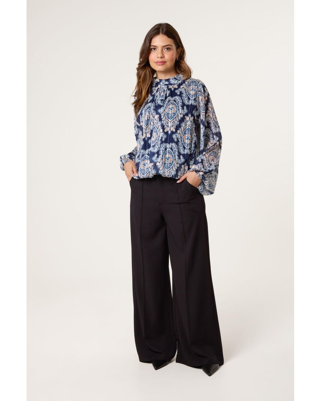 Blue Vanilla Blue Long Sleeve Turtleneck Blouse