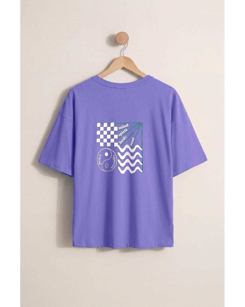 Enorsia Purple Graphic Relaxed Fit T-Shirt