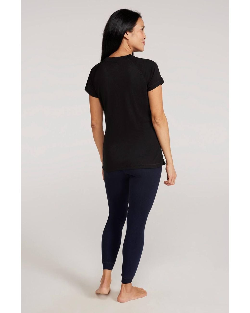 Mountain Warehouse Black 'Talus' Lightweight Breathable Quick Wick Short Sleeve Thermal Top