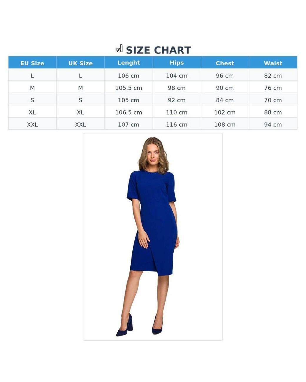 Love Lace Blue Stretch Short Sleeve Pencil Dress With Zip