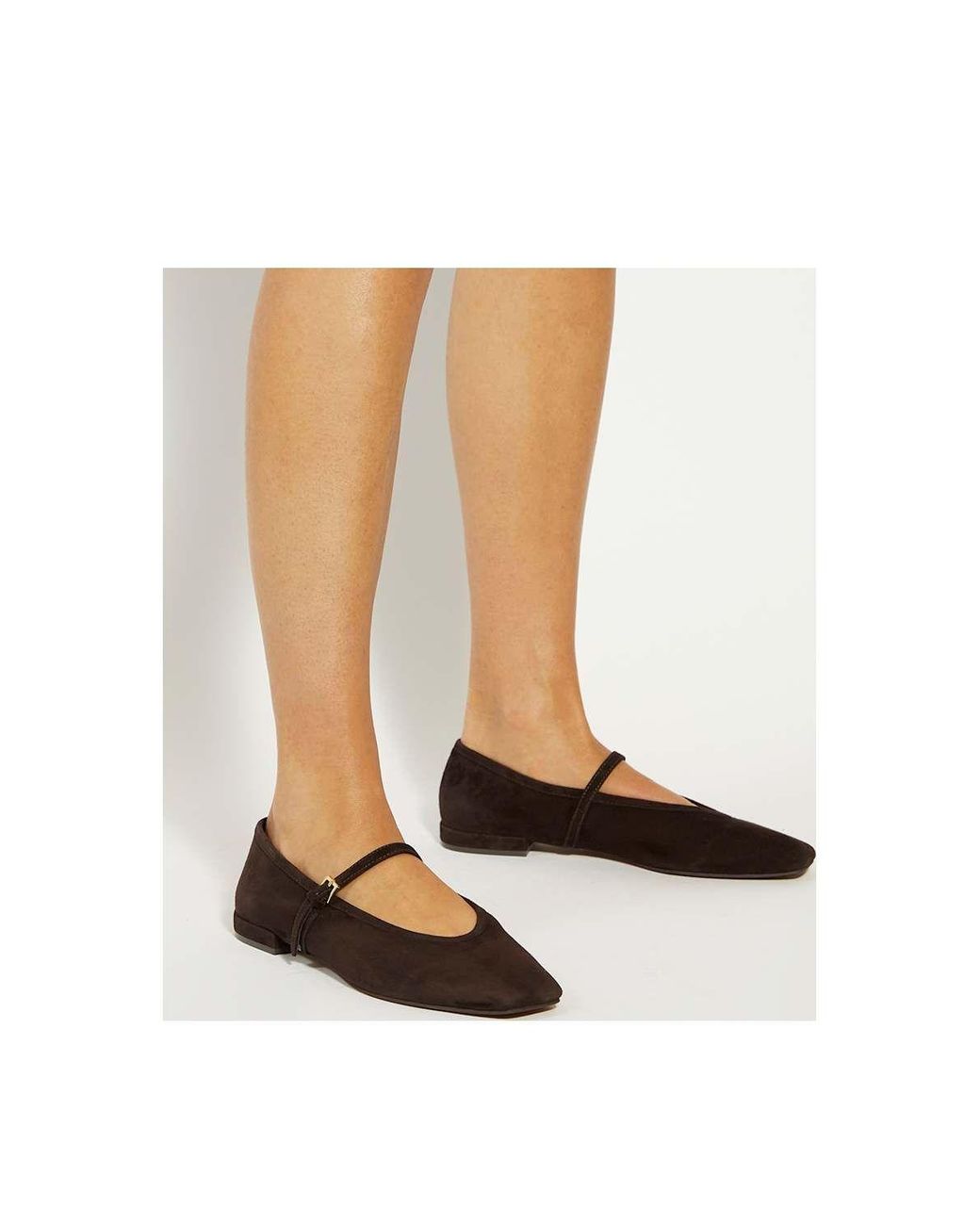 Dune White 'Hearthrob' Suede Ballet Pumps