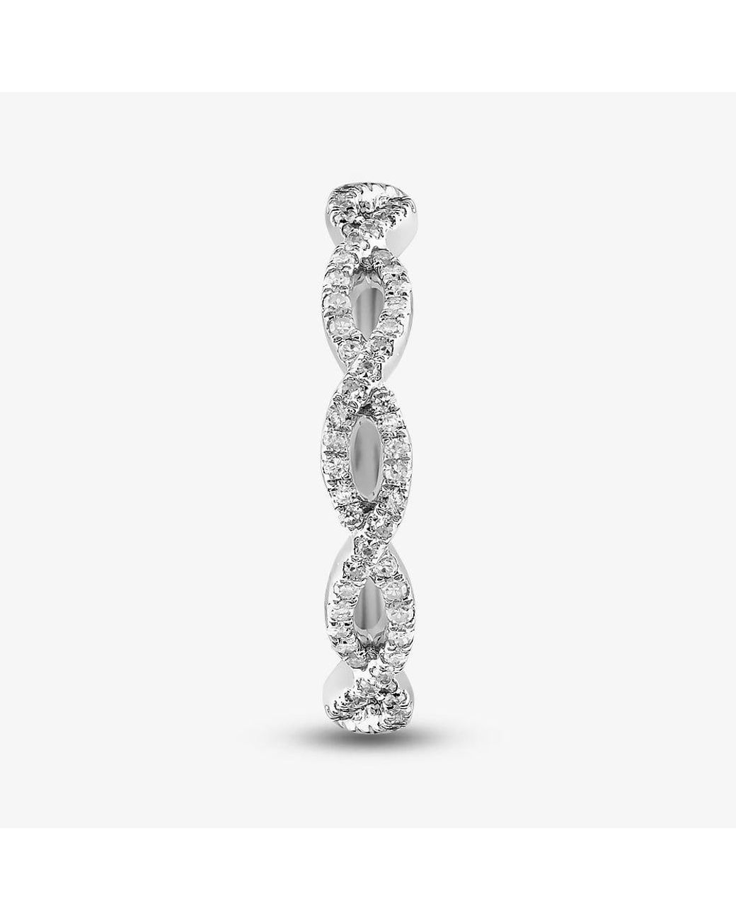 T.H.Baker White 9Ct 0.35Ct Multi-Cut Diamond Square Cluster Ring