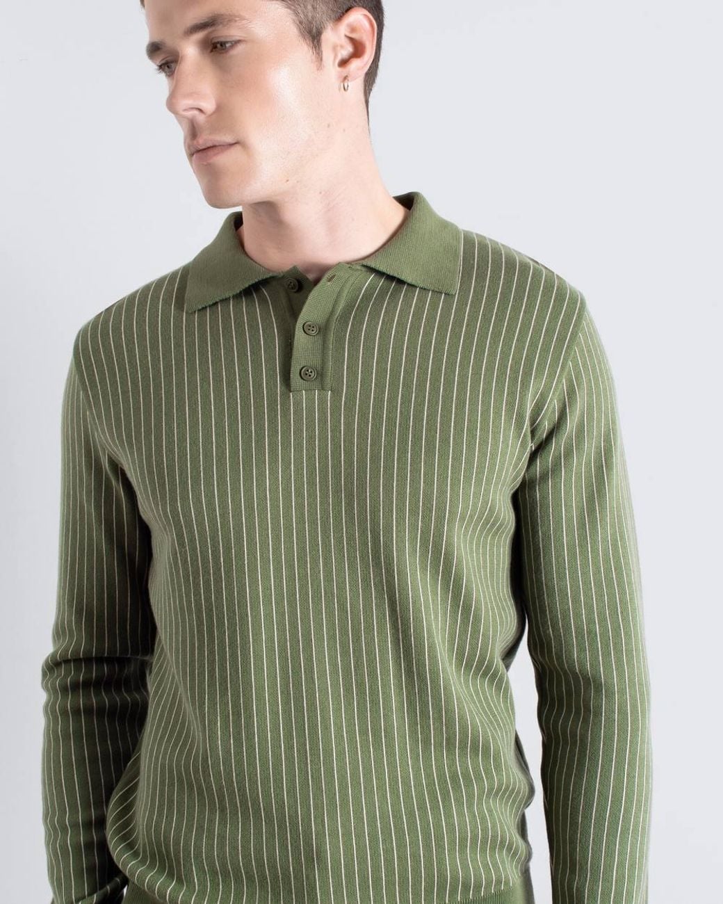 Far Afield Green Benny Knit Polo for men
