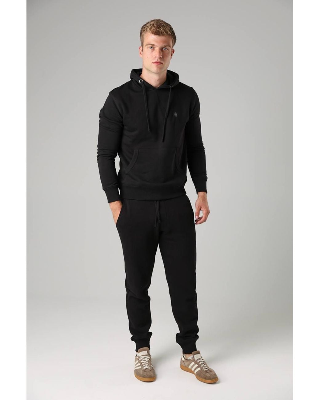 French Connection Black Cotton Blend Hoody for men
