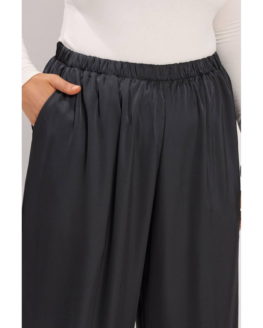 Yours Black Satin Balloon Trousers
