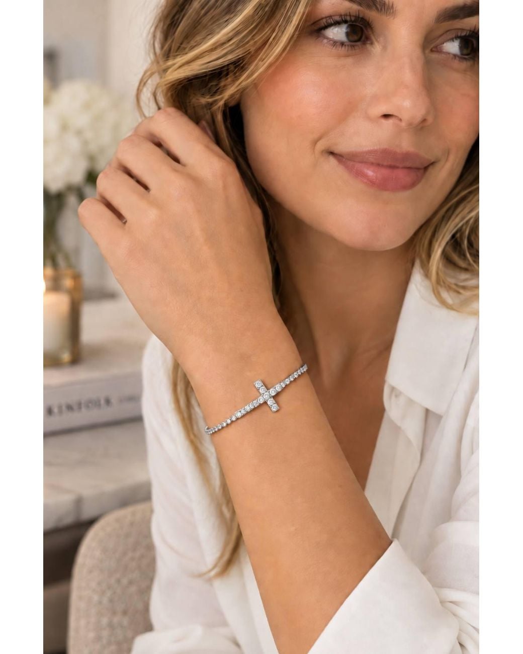 Lovii Natural Luminous Cross Tennis Bracelet
