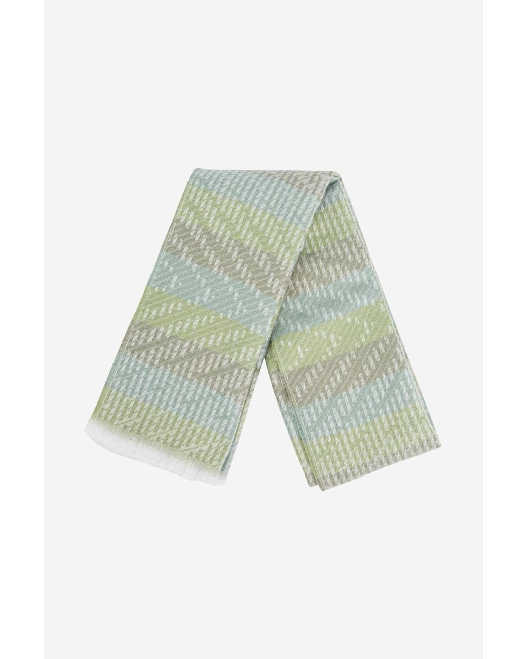 SARTA Green Textured Stripe Winter Scarf