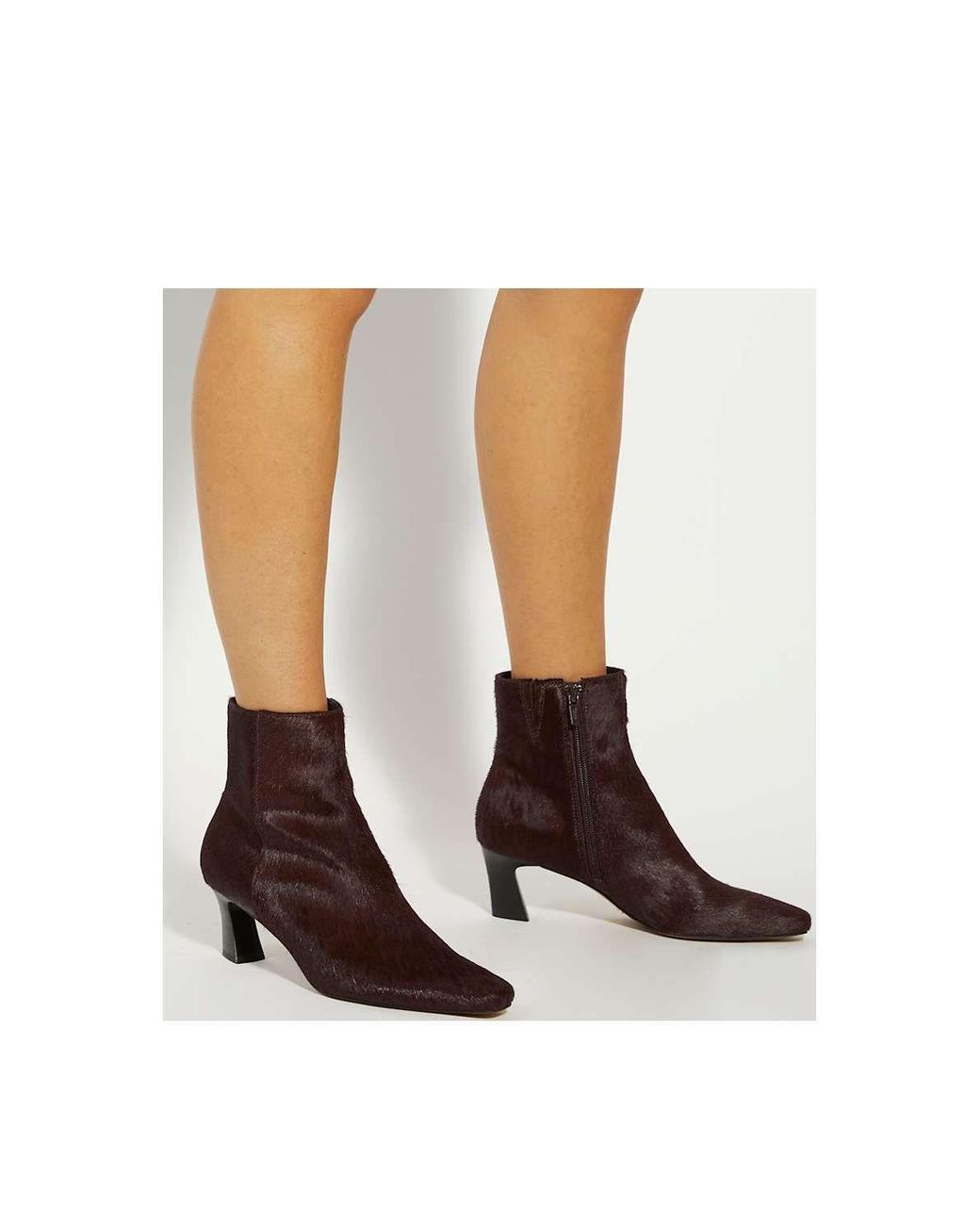 Dune Brown 'Overly' Leather Ankle Boots