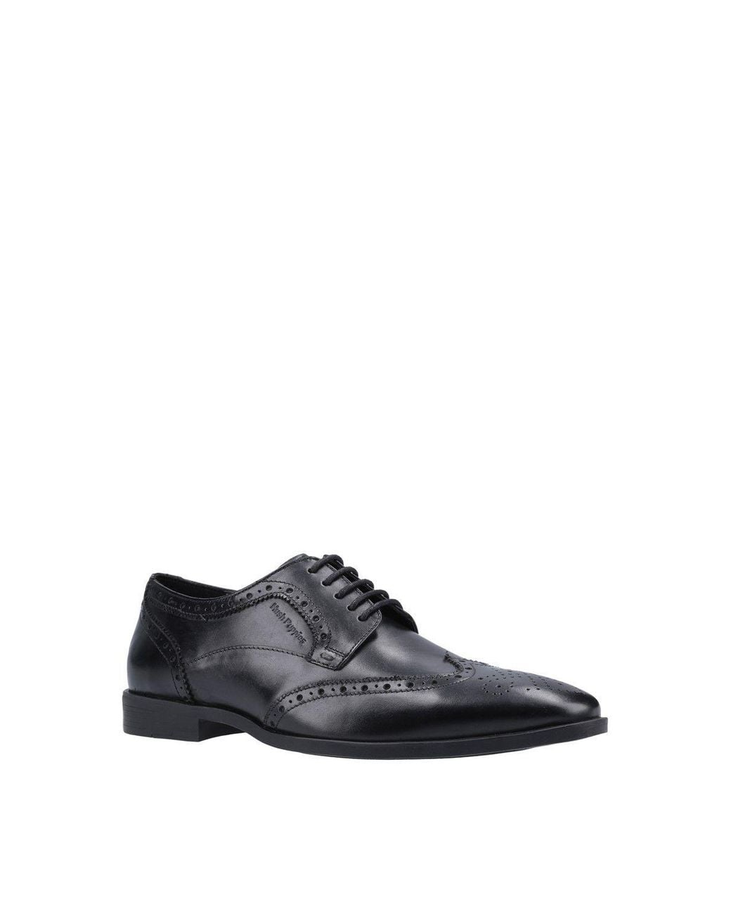 Hush Puppies Black Brace Brogue Shoe for men