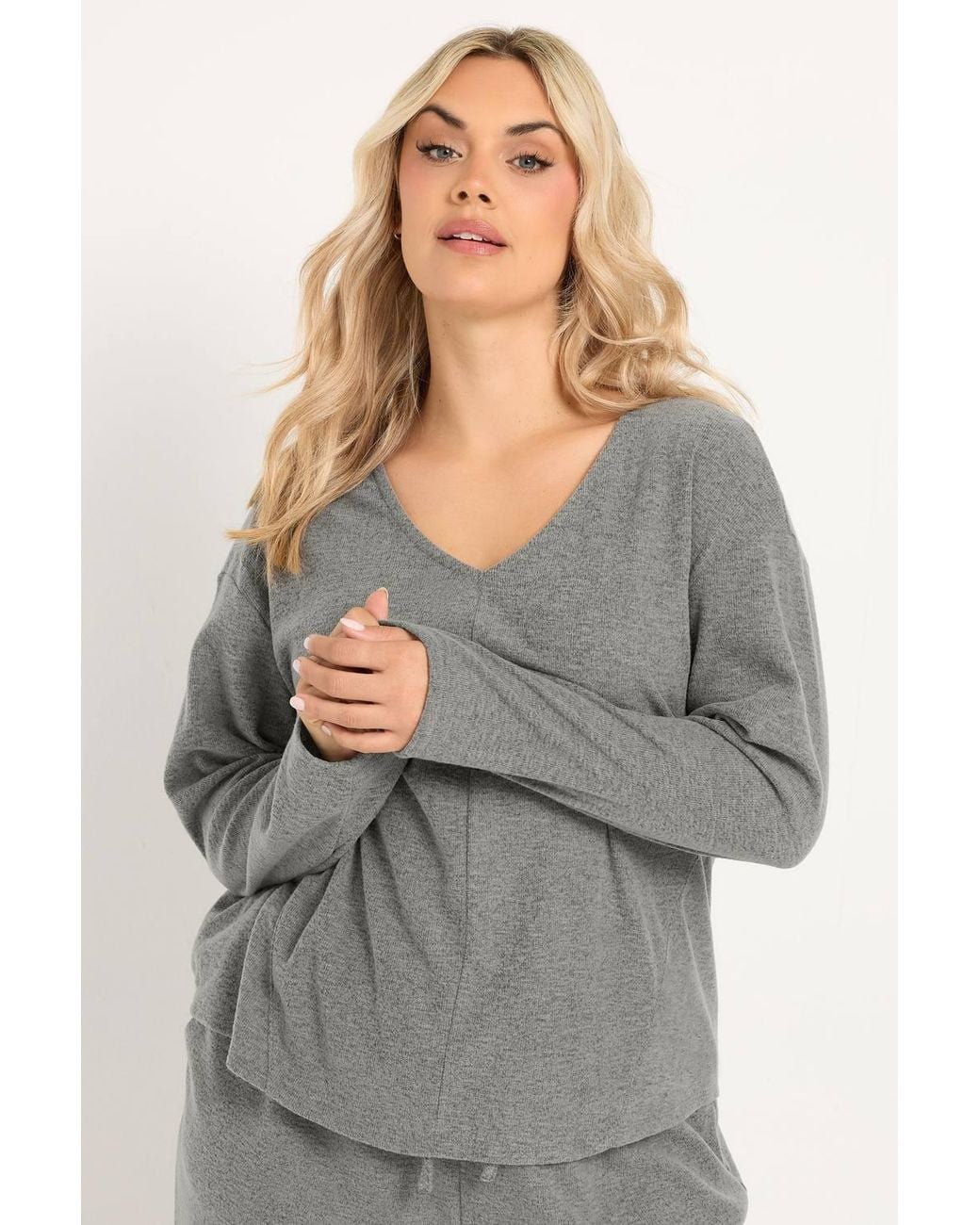 Yours Gray Seam Detail Top