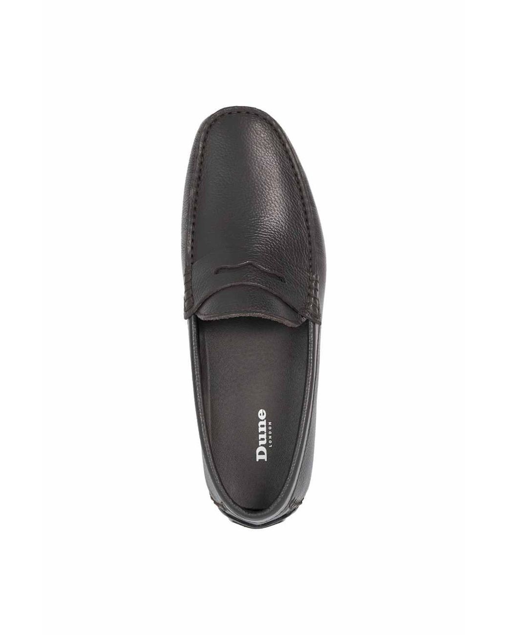 Dune White 'Brackley' Leather Slip-On Shoes for men