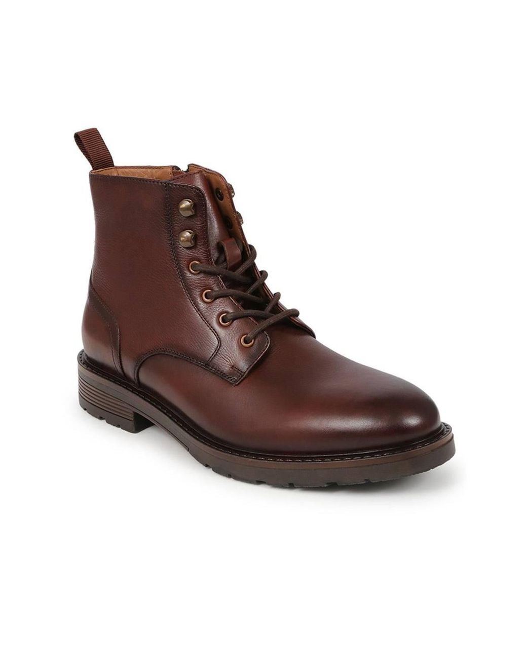 Jones Bootmaker Brown Derry Leather Lace-Up Boots for men