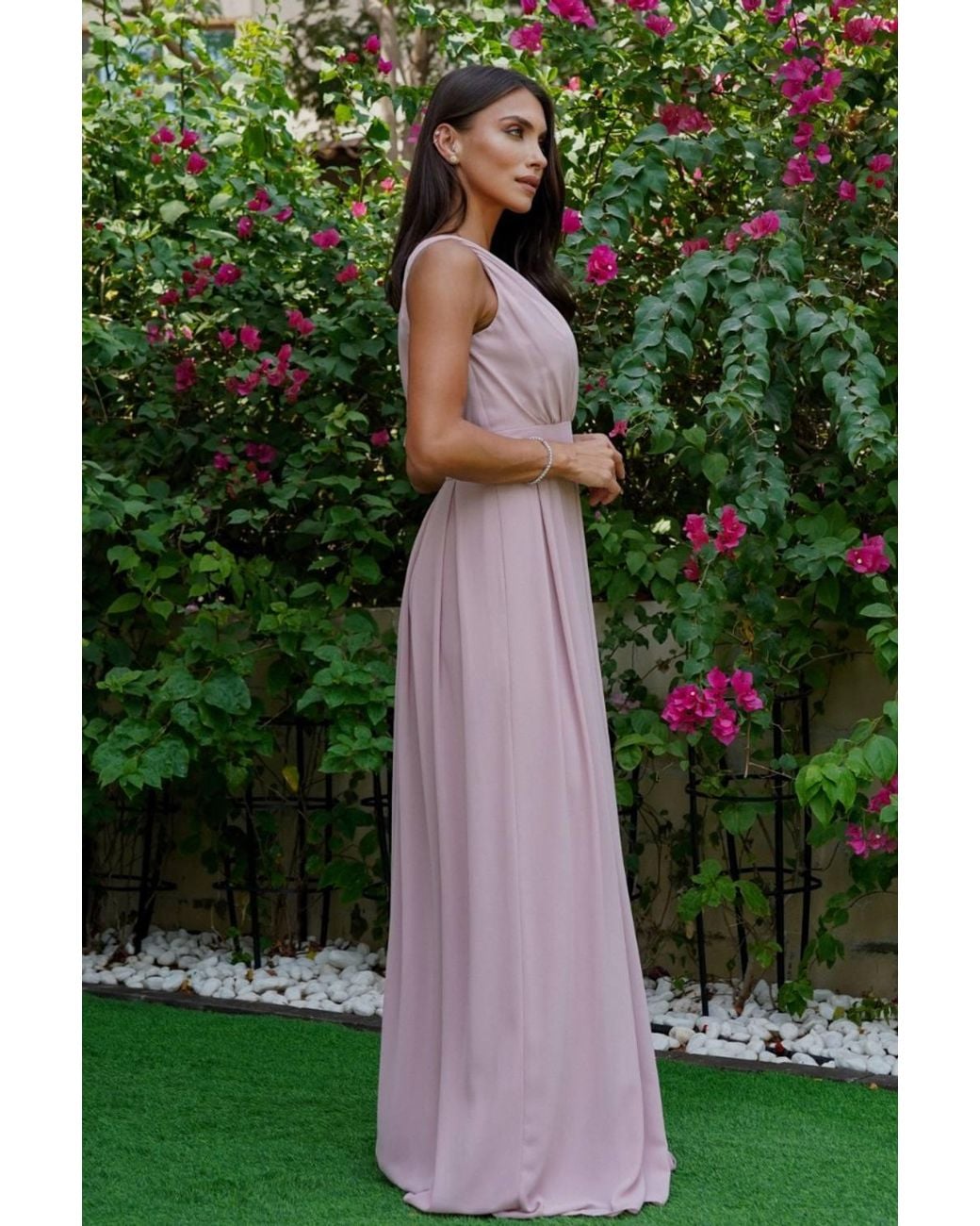 TFNC London Green Kesha Pale Mauve Maxi Dress