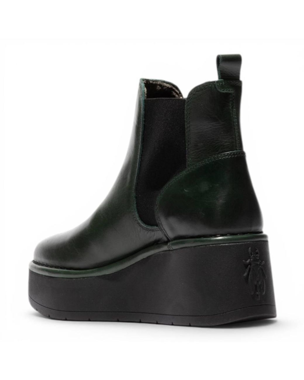 Infinity Leather Black Fly London Leather Chelsea Ankle Platform Boots