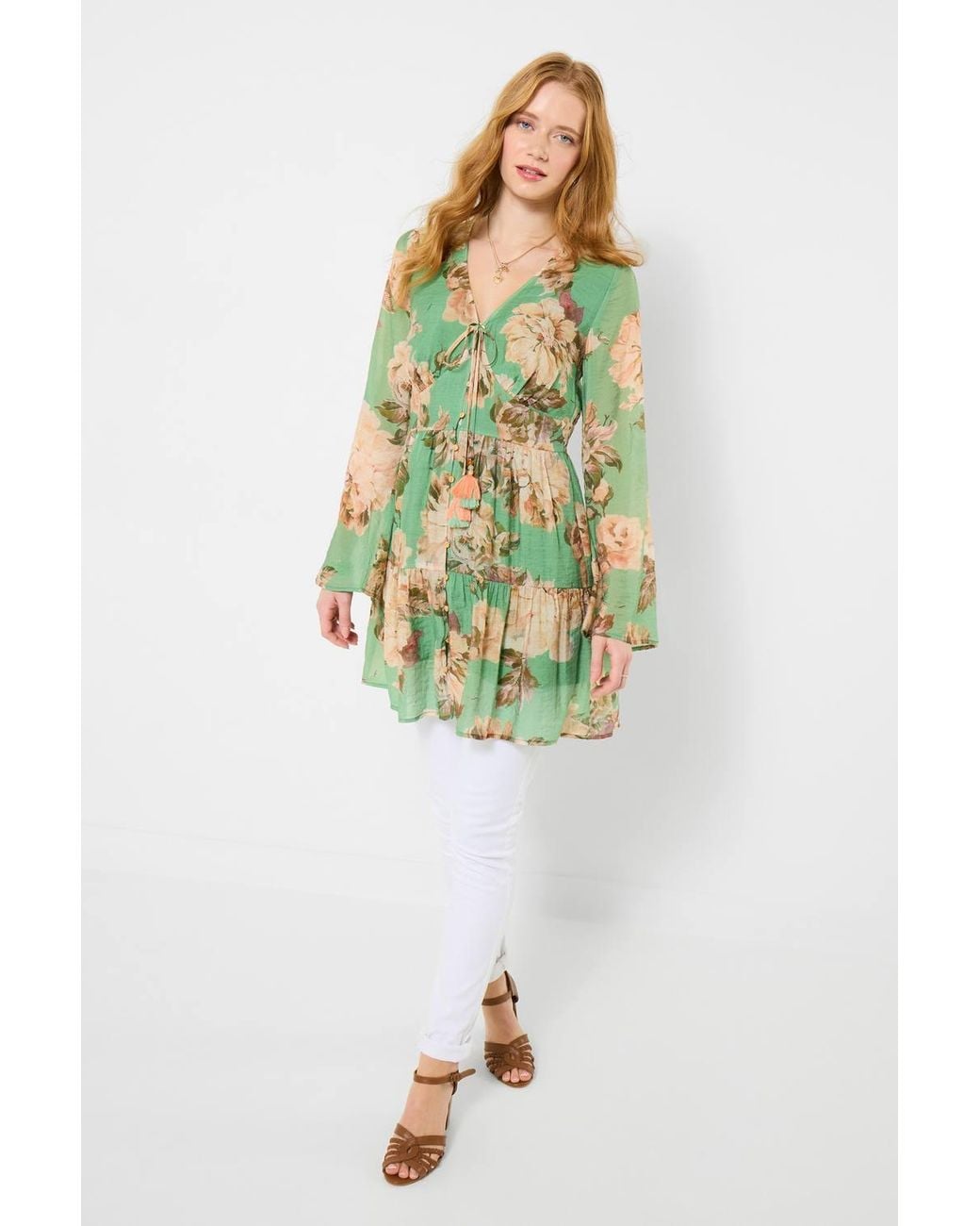 Joe Browns Green Vintage Inspired Floral Print Tunic Dress