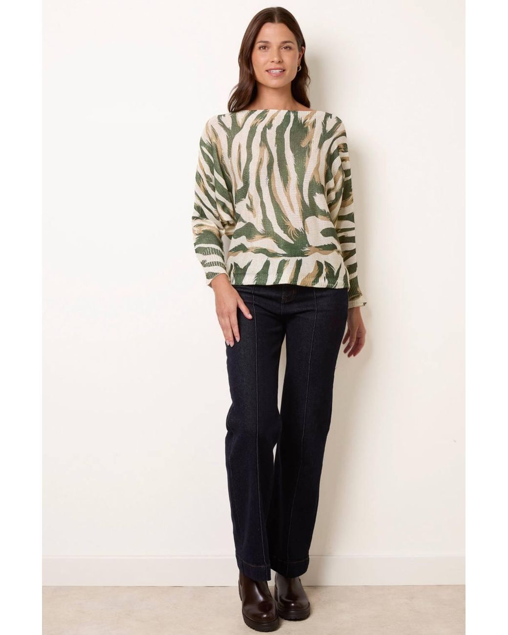 Blue Vanilla Green Long Sleeve Round Neck Jumper