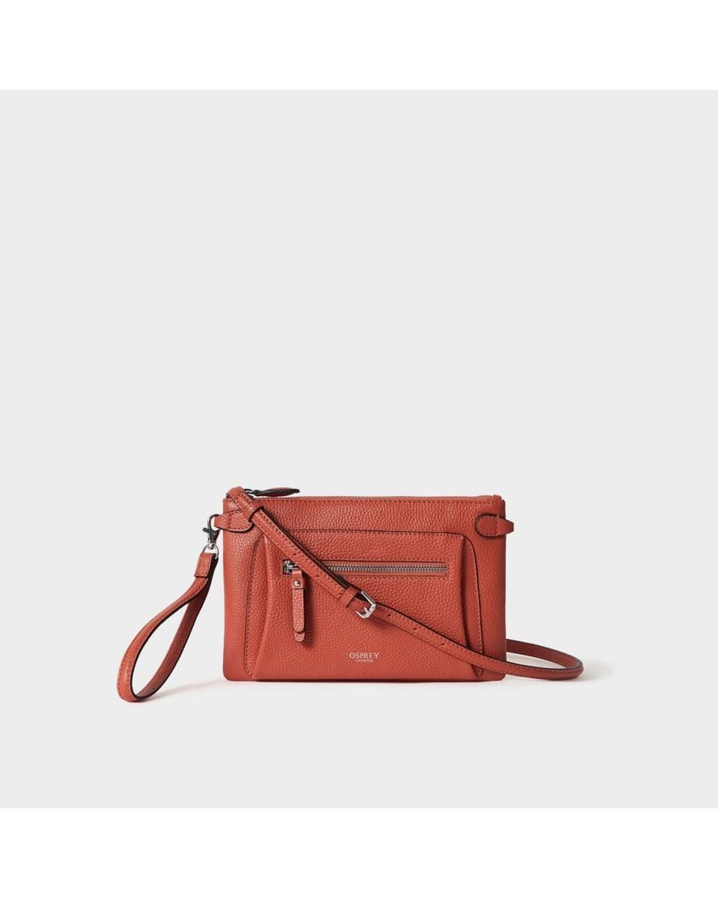 Osprey Blue The Ruby Leather Crossbody Clutch Bag