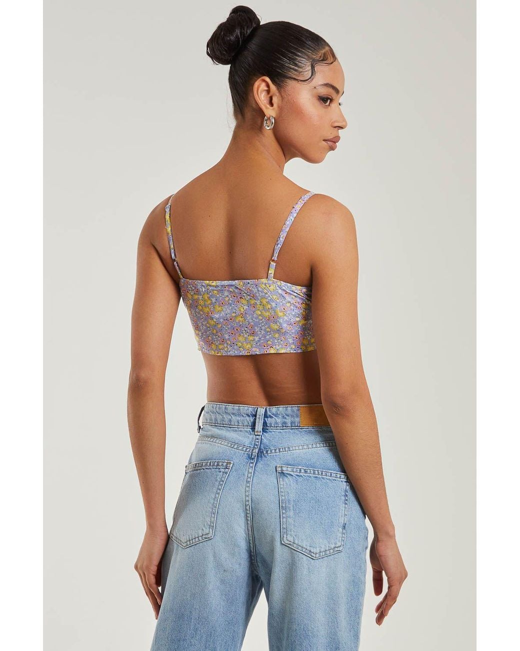 Pink Vanilla Blue Tie Front Corset Top