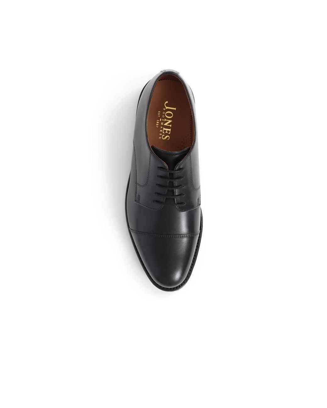 Jones Bootmaker Black Bennett Goodyear Welted Leather Derby Shoes for men