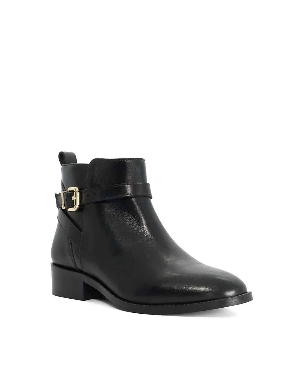 Dune Black Wide Fit 'Pali' Leather Ankle Boots