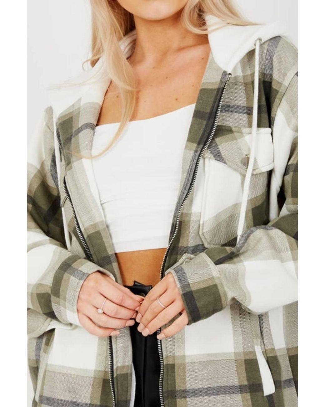 Stylewise Green Thick Checked Shacket