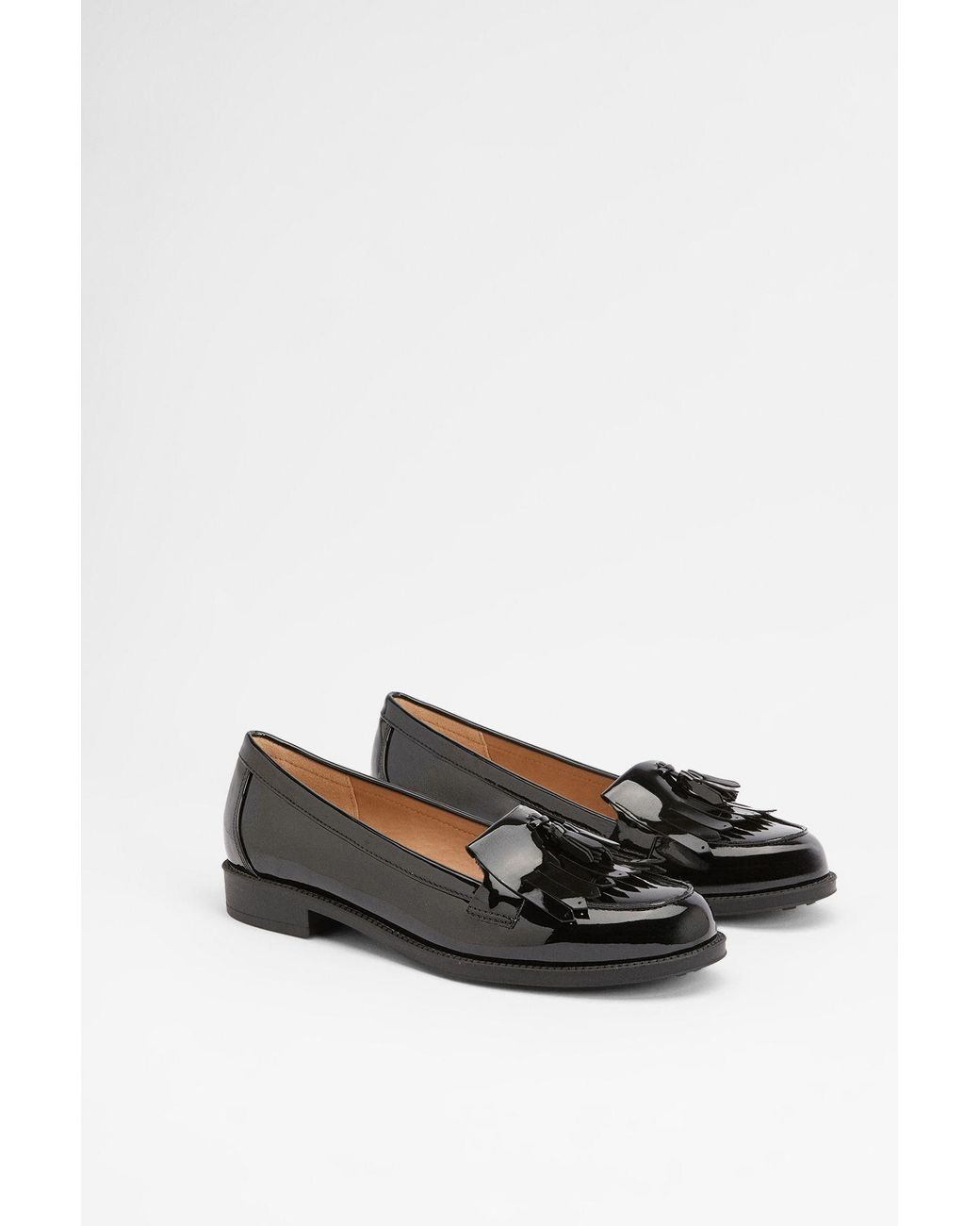 Dorothy Perkins Black Wide Fit Leigh Fringe Loafers