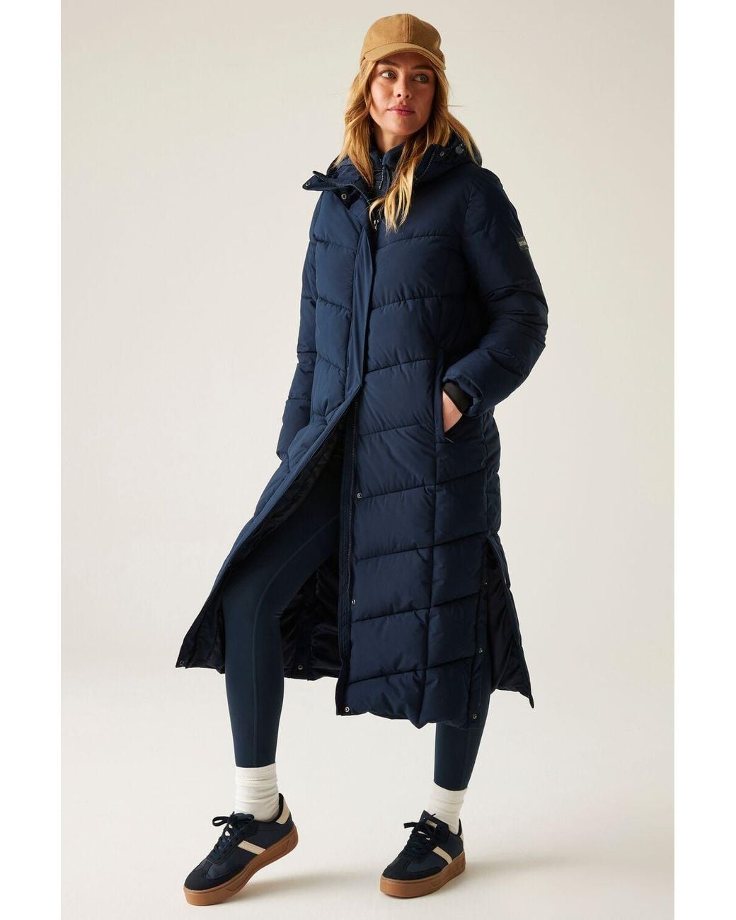 Regatta Blue Eloria Longline Hooded Insulating Quilted Jacket