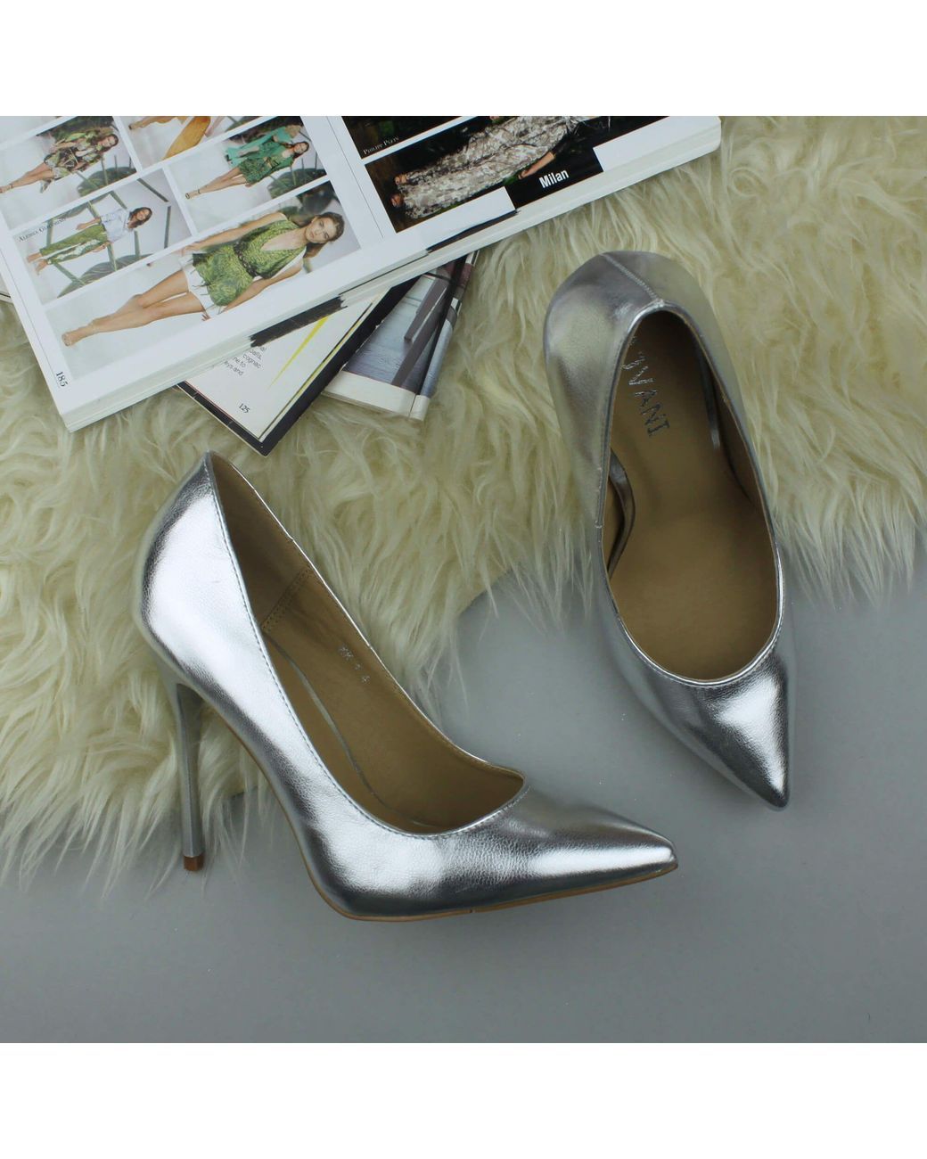 AJVANI White High Heel Stiletto Pointed Toe Party Court Shoes