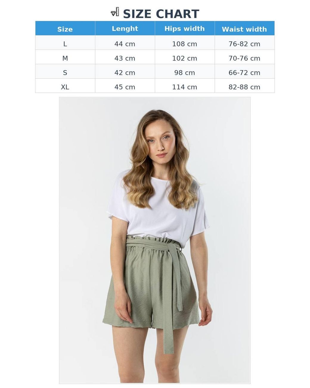 Love Lace Green Lightweight High Waisted Pleated Tie Shorts