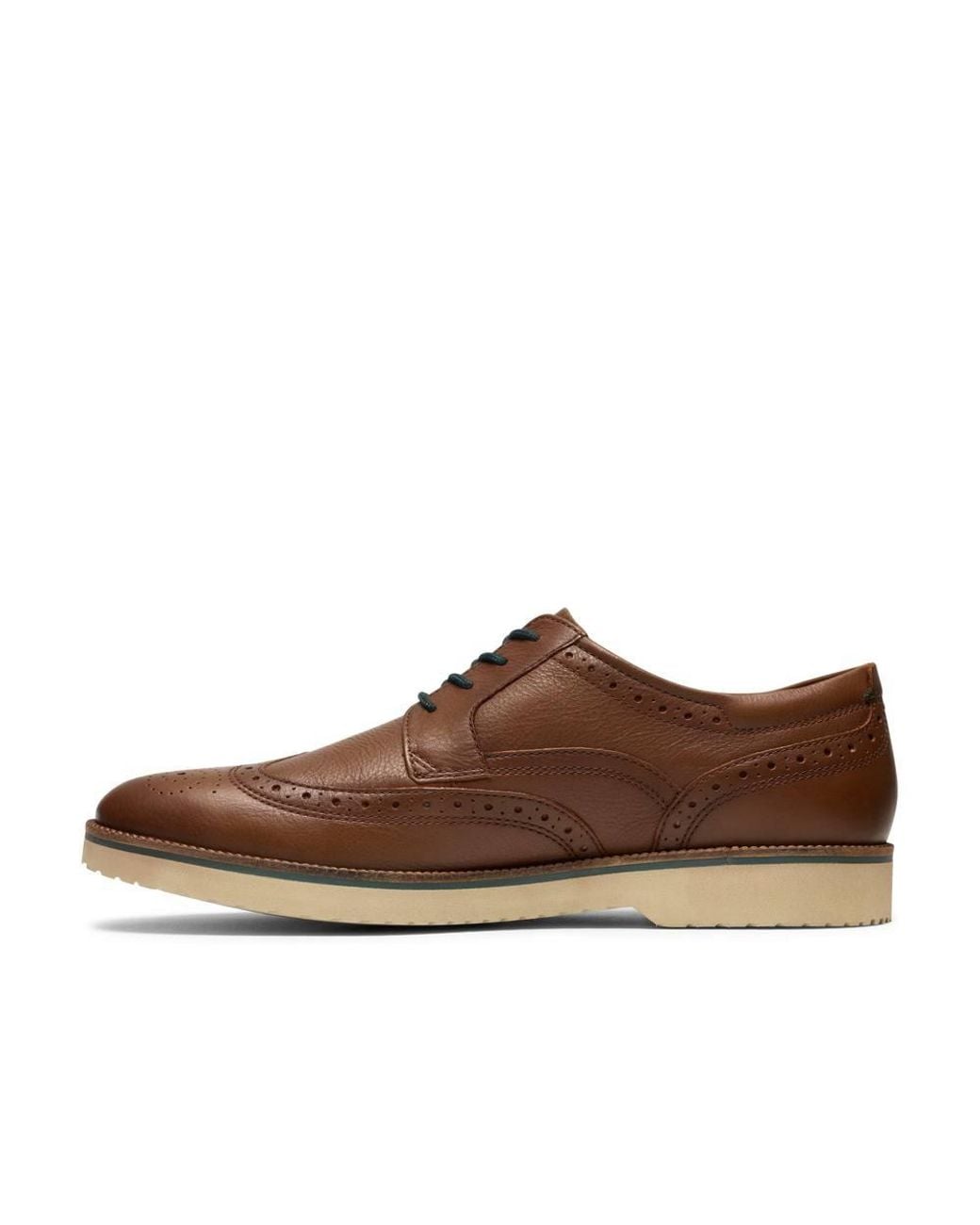 Clarks Brown Tahoe Limit Tan Leather Brogues, Lace Up for men