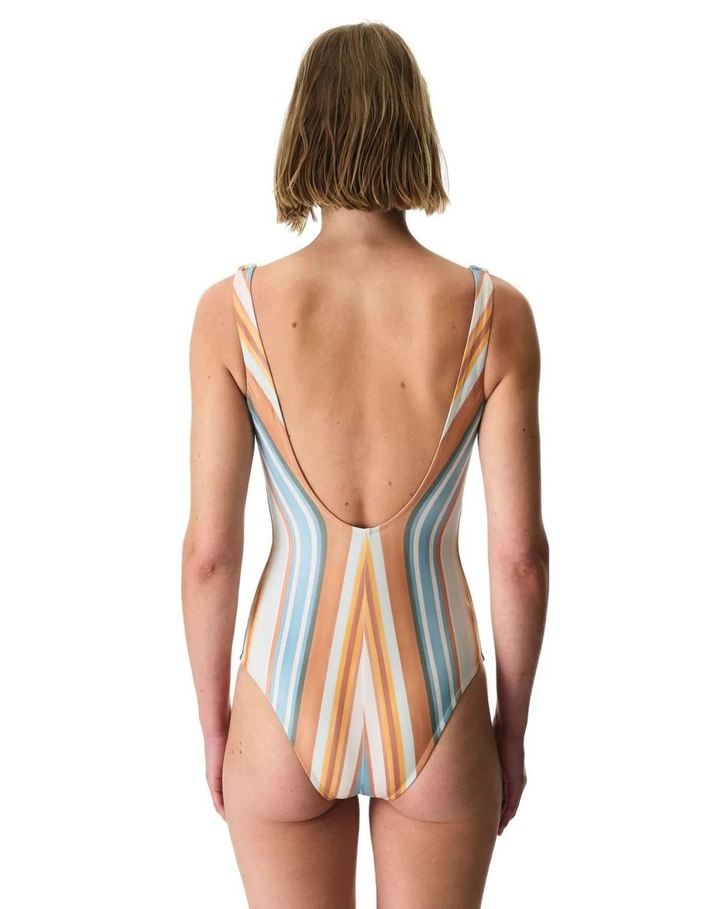 Penti Gray Kourtney Minimal Striped Swimsuit