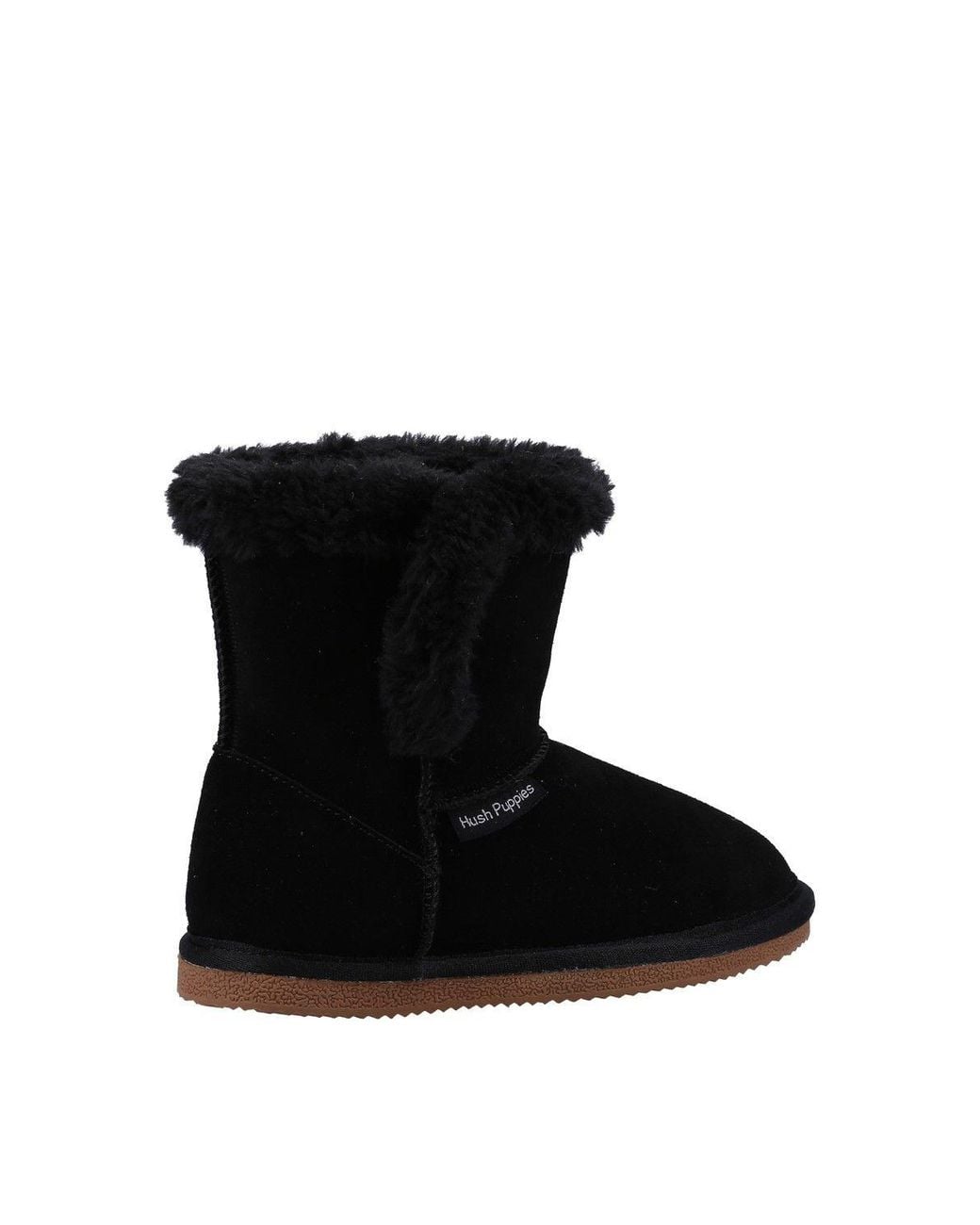Hush Puppies Black 'Ashlynn' Suede Slipper Booties