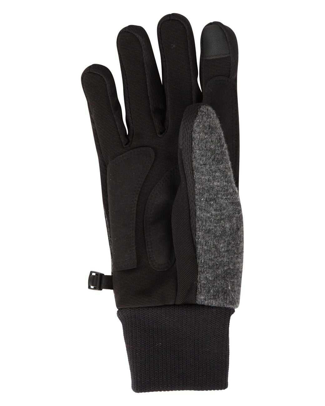 Mountain Warehouse Black Windproof Fur Lined Warm & Cosy Comfy Touchscreen Fingers Gloves for men