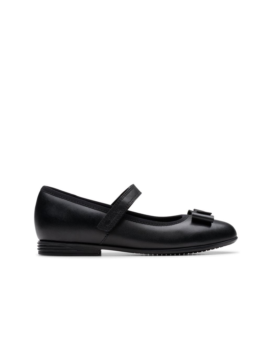 Clarks Black Finja Tap Older Leather Mary Jane
