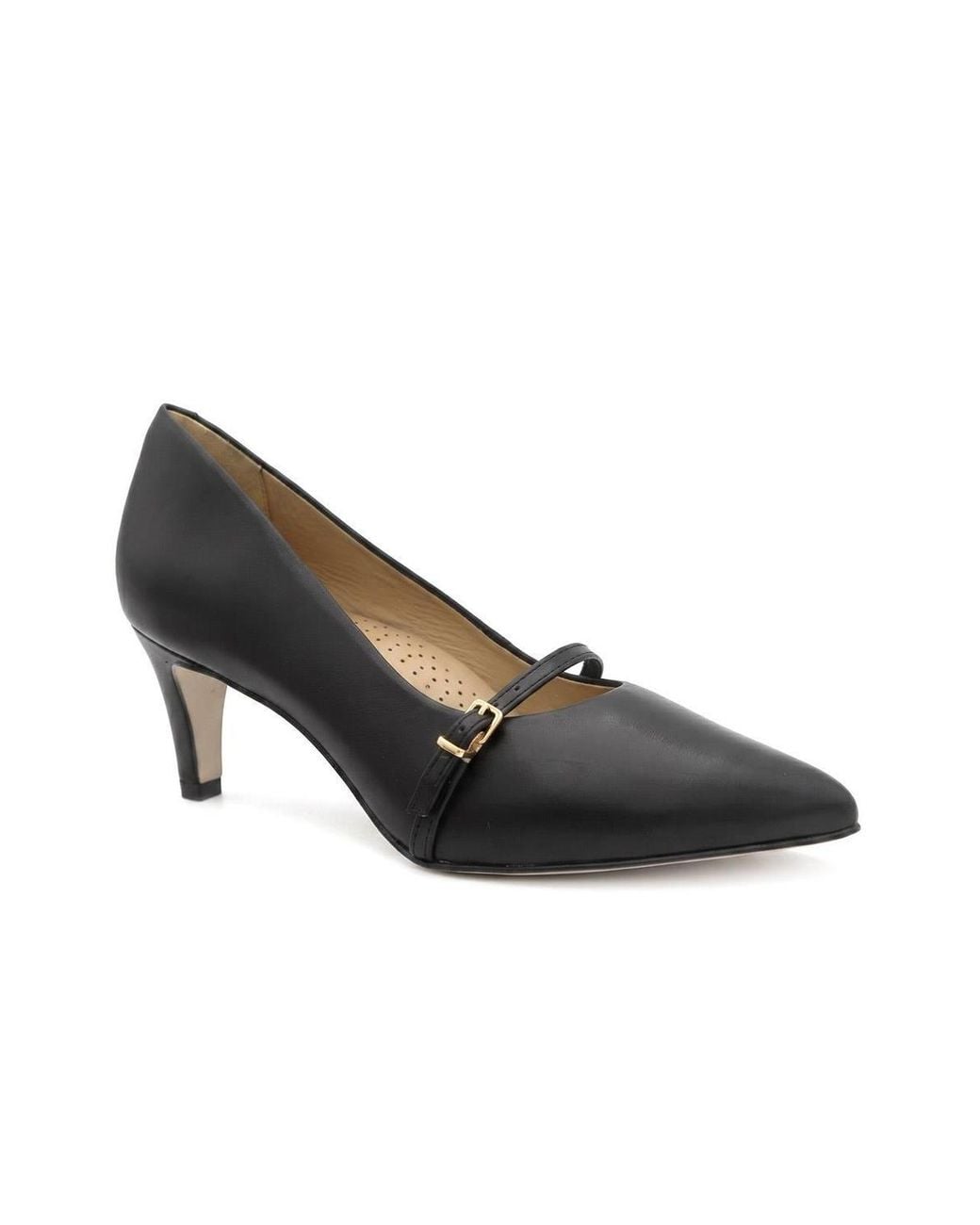 Jones Bootmaker Black Zienna Leather Stiletto Heel Mary Janes