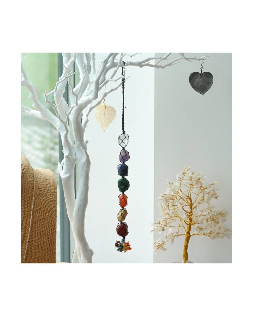KDMD Blue Seven Chakra Stones Pendant For Balance & Meditation