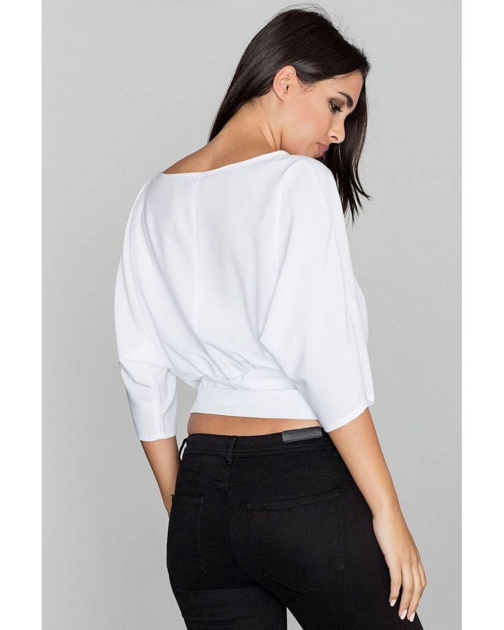 Love Lace White Airy Summer Blouse With Waist Tie